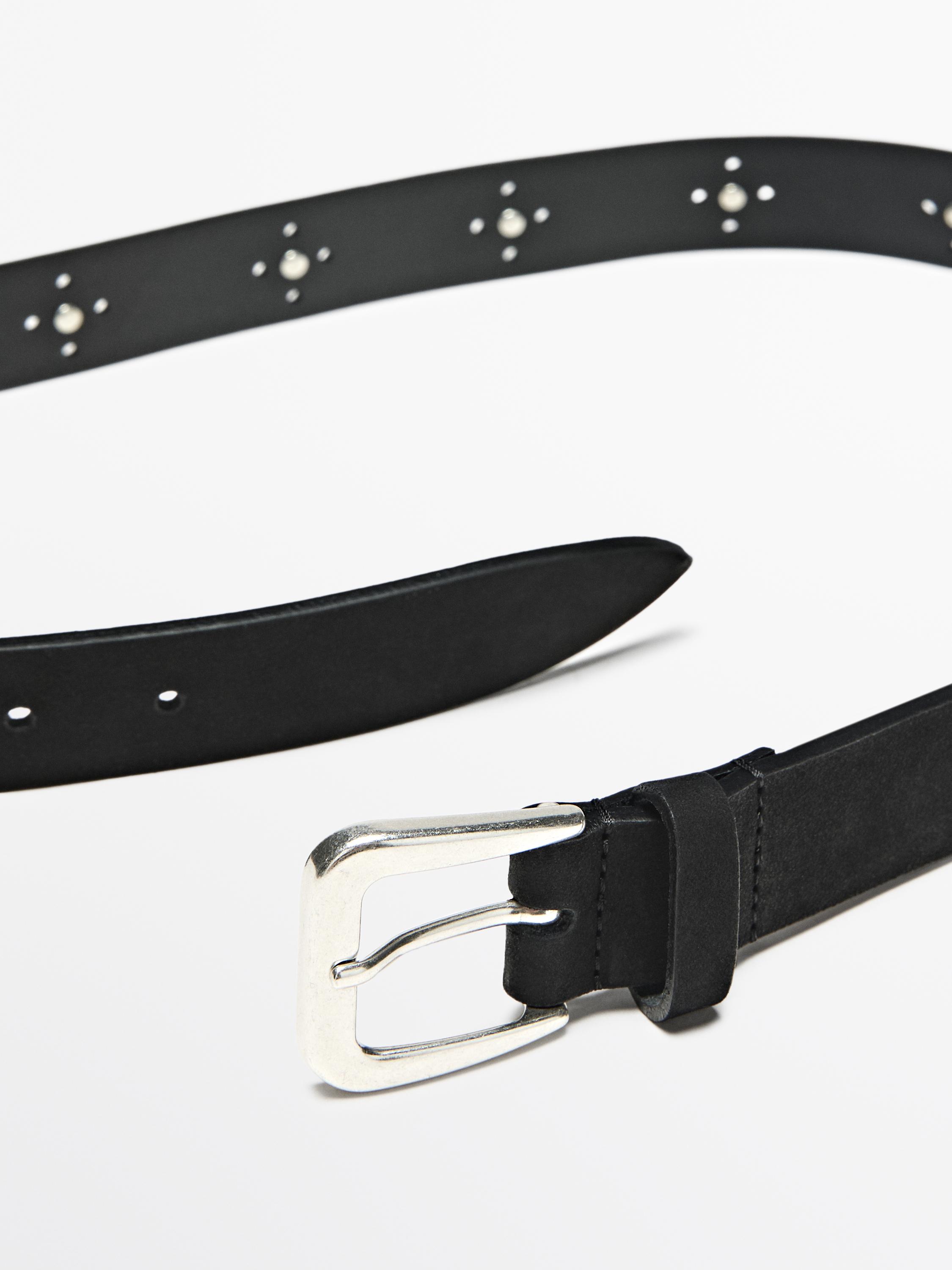 Studded openwork belt